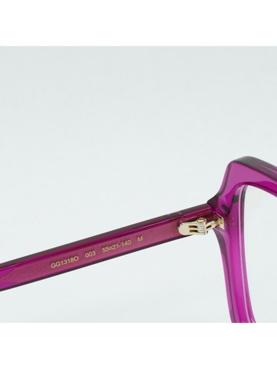 Gucci GG1318O 003 Eyeglasses Transparent Fuchsia 55mm Square Frame main image 7
